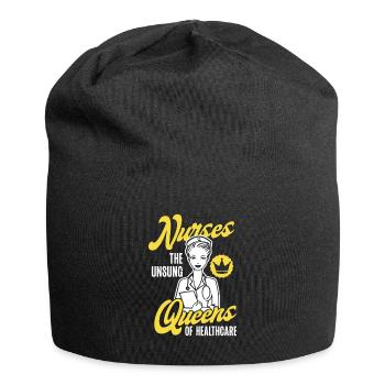 Internationaler Frauentag Pflegekönigin - Jersey-Beanie - Schwarz - Vorne