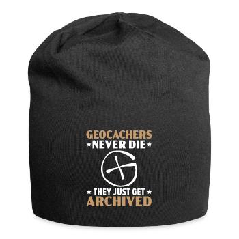 Geocachers never die, they are only archived - Jersey Beanie - black - Front