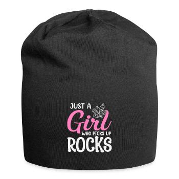 Juste une fille qui ramasse des minéraux rocheux - Bonnet en jersey - noir - Devant
