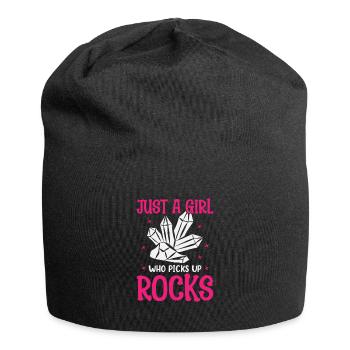 Juste une fille qui ramasse des minéraux rocheux - Bonnet en jersey - noir - Devant