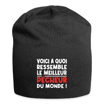 voici a quoi ressemble Le meilleur pêcheur - Bonnet en jersey - noir - Devant