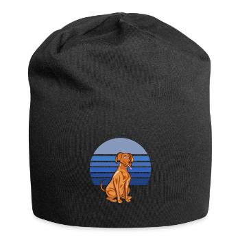 Vizsla Dog Retro Blue - Jersey Beanie - black - Front