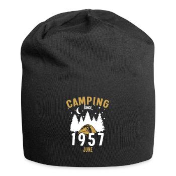 Geburtstag: Camping seit Juni 1957 Zelten - Jersey-Beanie - Schwarz - Vorne