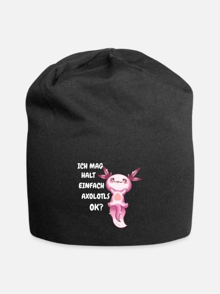 Axolotl Schwanzlurch Axolotls - Jersey-Beanie - Schwarz