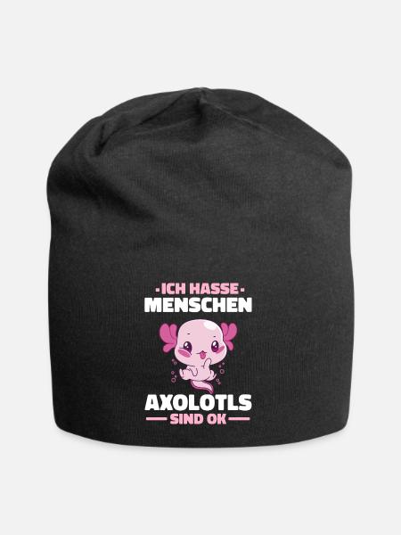 Axolotl Schwanzlurch Axolotls - Jersey-Beanie - Schwarz