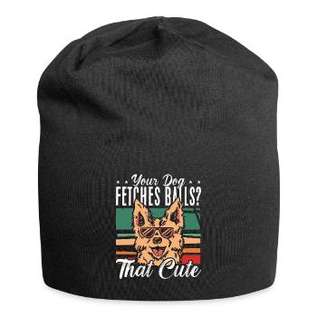 Animal Trainer Your Dog Fetches Balls Retro Pet - Jersey Beanie - black - Front