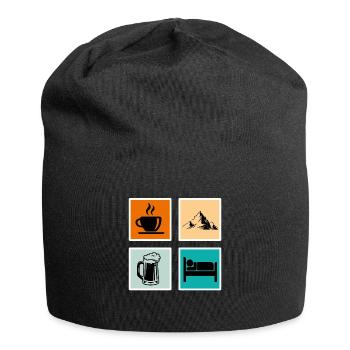 Bergfan Kaffeelover Bierfan Summit Wanderer - Jersey Beanie - black - Front