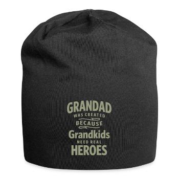 Opa - Echte Helden für Enkelkinder - Vatertag - Jersey-Beanie - Schwarz - Vorne