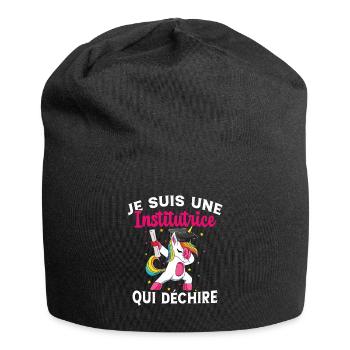 Femme Institutrice Qui Déchire Idée Enseignant - Bonnet en jersey - noir - Devant