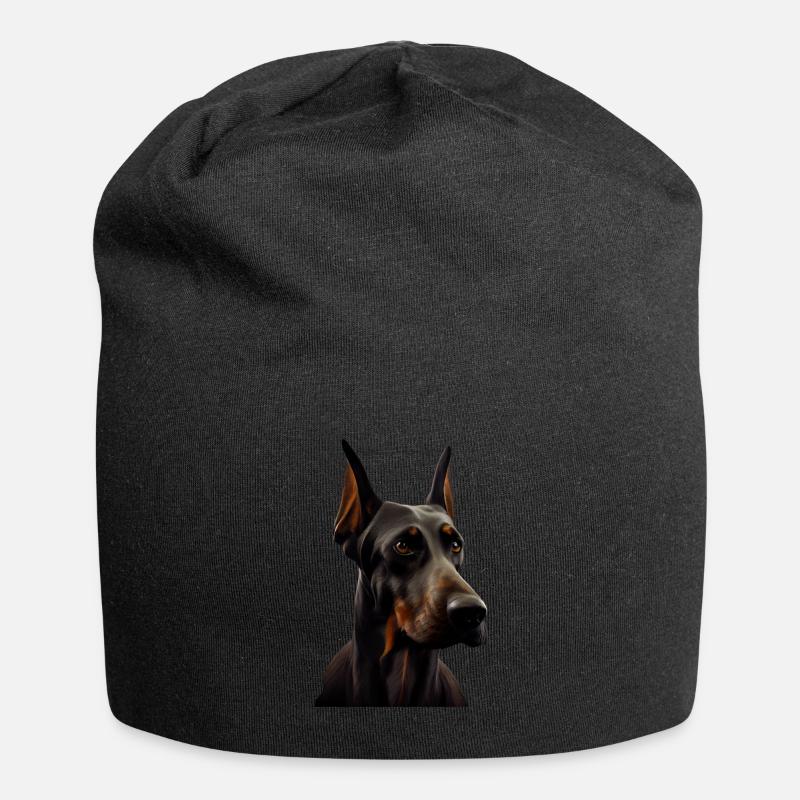 Dobermann Dobermänner Hund Hunde Welpe Dobermann - Jersey-Beanie - Schwarz