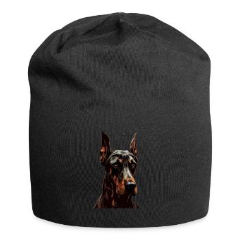 Doberman Dobermans Chien Chiens chiot Doberman - Bonnet en jersey - noir - Devant