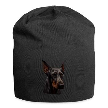 Doberman Dobermans Chien Chiens chiot Doberman - Bonnet en jersey - noir - Devant