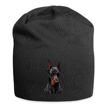 Doberman Dobermans Chien Chiens chiot Doberman - Bonnet en jersey - noir - Devant