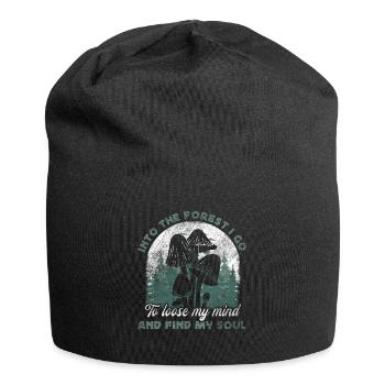Into The Forest I Go Foraging Mushroom Hunting - Jersey-Beanie - Schwarz - Vorne