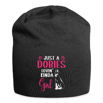 Doberman Pinscher Dog Dobie - Jersey Beanie - black - Front