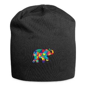 Low Poly Elephant Geometry Elephant - Jersey Beanie - black - Front