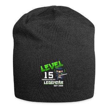 Level 15 Jahre Geburtstagsshirt Ninja Gamer - Jersey-Beanie - Anthrazit - Vorne