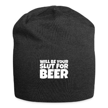 Adult Humor Ironic Perv Beer Lover Gift - Jersey-Beanie - Anthrazit - Vorne