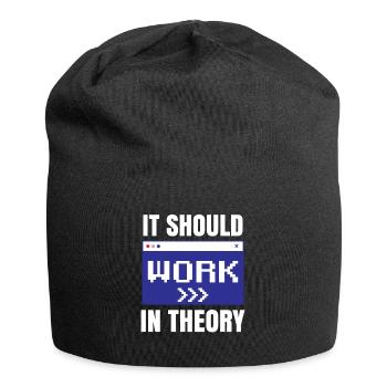 In Der Theorie Sollte Es Funktionieren Coding Code - Jersey-Beanie - Schwarz - Vorne