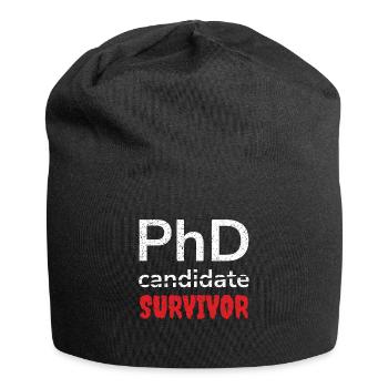 Doktorand, PhD, Überlebender, Absolvent der Ärzte - Jersey-Beanie - Schwarz - Vorne