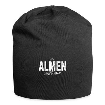 Almen Statt Palmen Berge Skifahren Bergsteigen Alm - Jersey-Beanie - Schwarz - Vorne