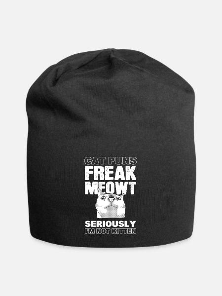 Chats Jeux de mots Amoureux des animaux - Bonnet en jersey - noir
