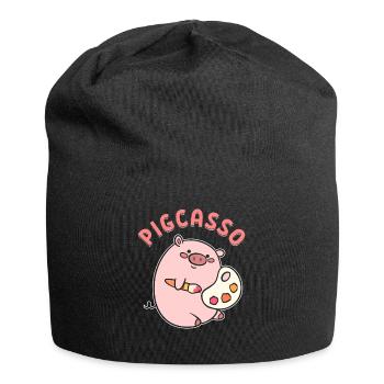 Cochon d’artiste d’artistes visuels - Bonnet en jersey - noir - Devant