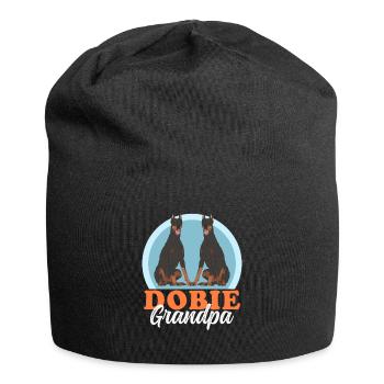 Doberman Dog Owner Dobie Grandpa Gift - Jersey Beanie - black - Front