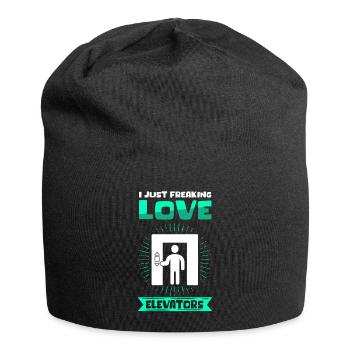 Fahrstuhl Aufzug Aufzugsmechaniker Geschenk - Jersey-Beanie - Schwarz - Vorne