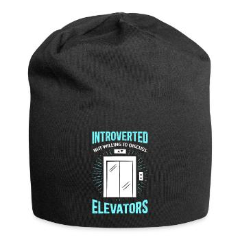 Fahrstuhl | Aufzug Aufzugsmechaniker Geschenk - Jersey-Beanie - Schwarz - Vorne