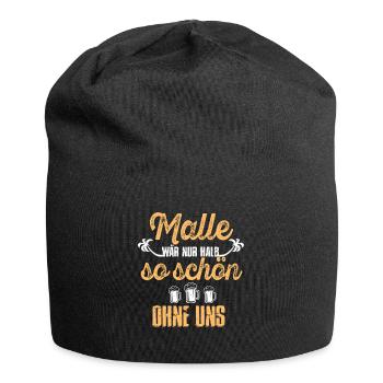 Malle Mallorca lustiger Gruppen Spruch - Jersey-Beanie - Schwarz - Vorne