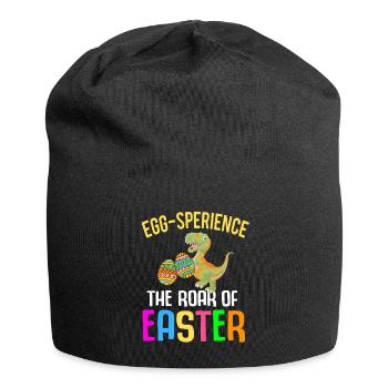Easter T-rex Dinosaur Rabbit Easter Holiday - Jersey Beanie - black - Front