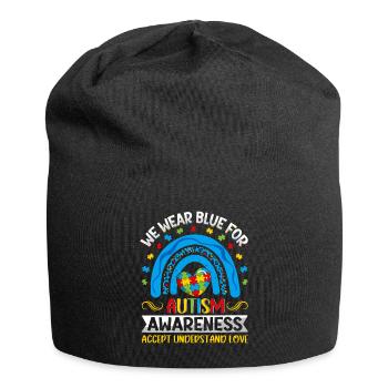 Blue for Autism Awareness Month Autism - Jersey-Beanie - Schwarz - Vorne
