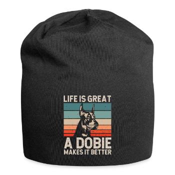 Doberman Pinscher Dog Dobie - Jersey Beanie - black - Front
