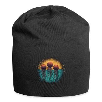 Qualle - Jersey-Beanie - Schwarz - Vorne
