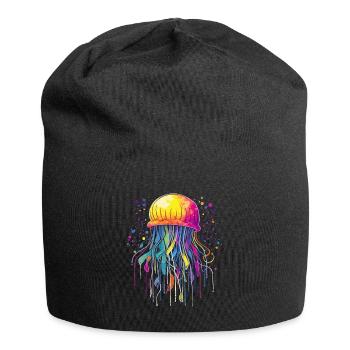 Qualle Jellyfish - Jersey-Beanie - Schwarz - Vorne