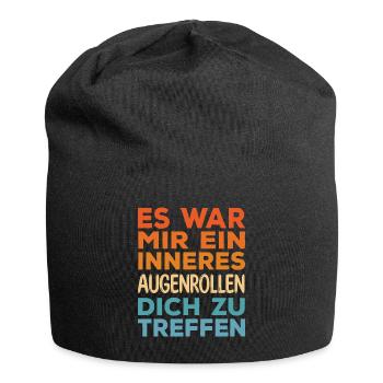 Lustige Sprüche War Mir Ein Inneres Augenrollen - Jersey-Beanie - Schwarz - Vorne