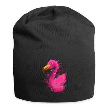 Colorful Flamingo - Jersey-Beanie - Schwarz - Vorne