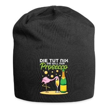 Die Tut Nix Die Will Nur Prosecco - Jersey-Beanie - Schwarz - Vorne