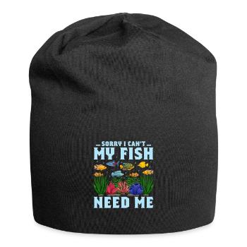 Sorry I Can't My Fish Need Me Aquarium Owner Fish - Jersey-Beanie - Schwarz - Vorne