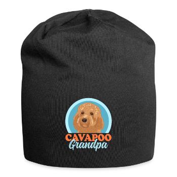 Cavapoo Grandpa Dog Owner Cavoodle Gift - Jersey Beanie - black - Front