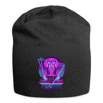 Party Music Techno Dogs Vaporwave DJ Dachshund - Bonnet en jersey - noir - Devant