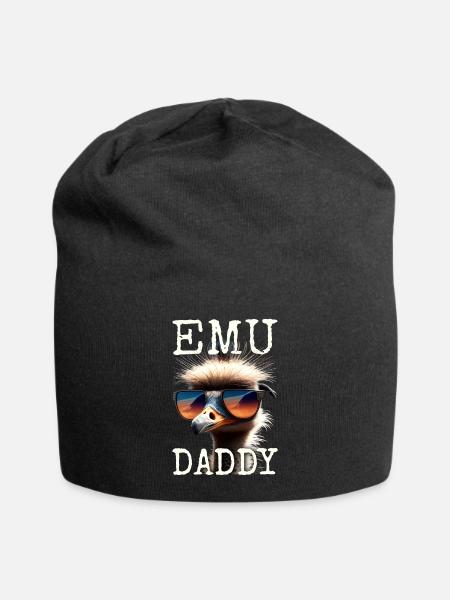 Emu Daddy Vogel Strauß Laufvogel Dad Vatertag Emu - Jersey-Beanie - Schwarz