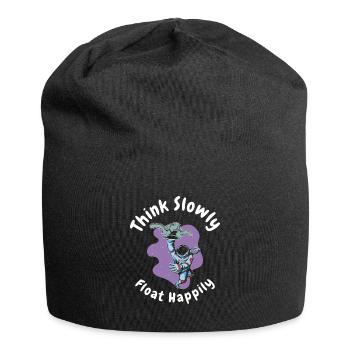 Weltraum Astronaut Schwebende Wildtiere Reptil - Jersey-Beanie - Schwarz - Vorne
