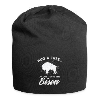 Weltnaturschutztag Retro-Bison Wildlife Tierschutz - Jersey-Beanie - Schwarz - Vorne