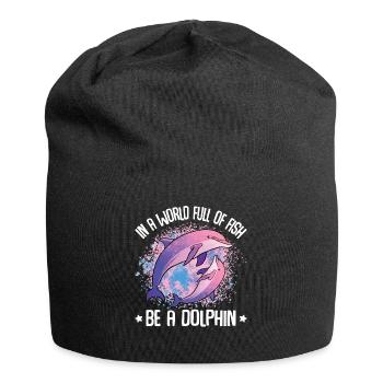 In A World Full Of Fish Be A Dolphin - Jersey Beanie - black - Front