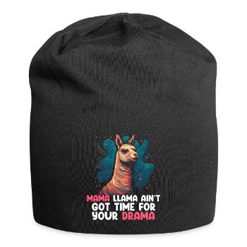 MAMA LLAMA GOT NO TIME FOR DRAMA Muttertag - Jersey-Beanie - Schwarz - Vorne