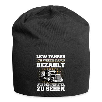 LKW Fahrer Fernfahrer Lastkraftwagenfahrer - Jersey-Beanie - Schwarz - Vorne