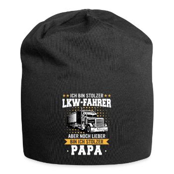 LKW Fahrer Fernfahrer Lastkraftwagenfahrer - Jersey-Beanie - Schwarz - Vorne