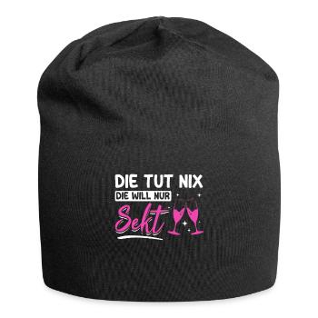 Die tut nix die will nur Sekt Mädelsabend Kostüm - Jersey-Beanie - Schwarz - Vorne